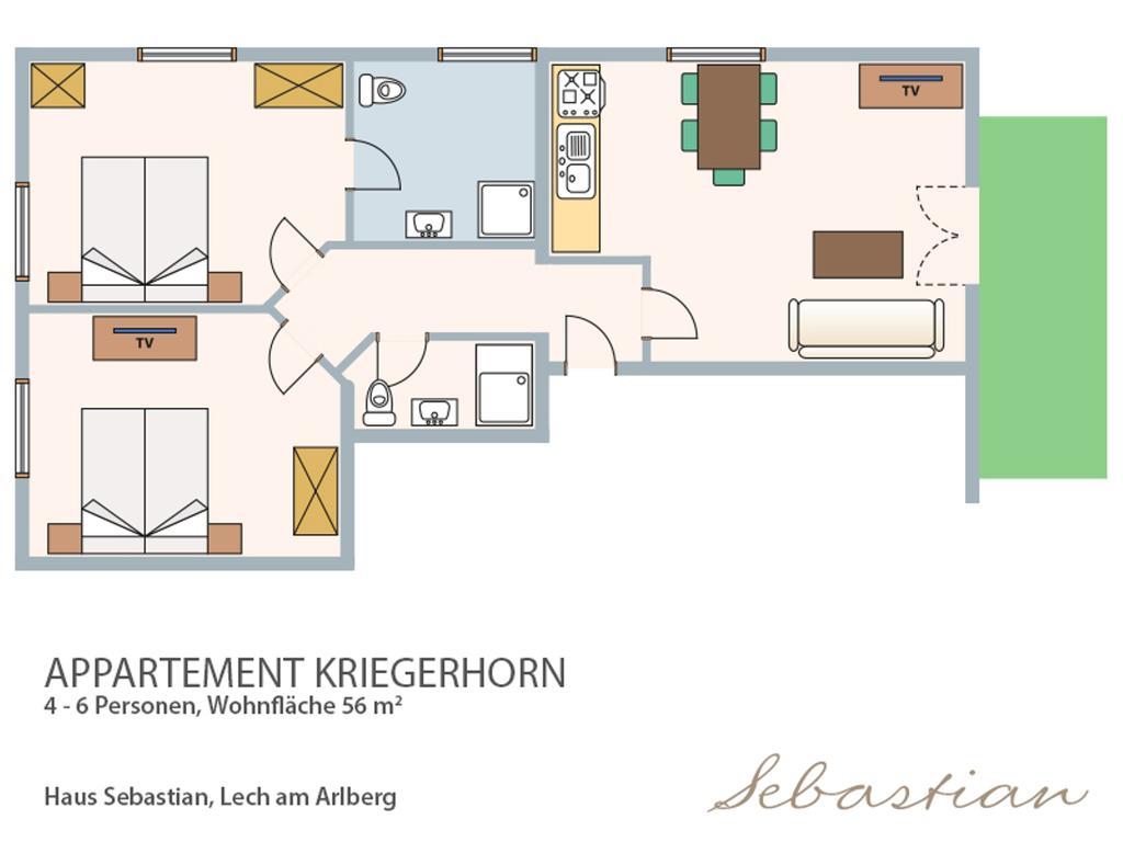 Appartement Haus Sebastian à Lech Chambre photo
